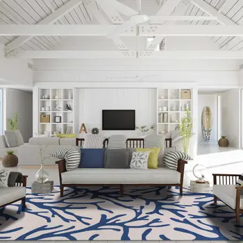 2' X 3' Blue Hand Tufted Area Rug