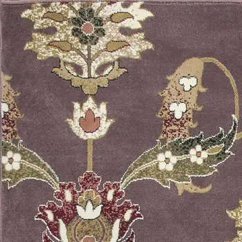 2' X 3' Plum And White Floral Area Rug