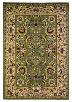 2' X 3' Green And Taupe Floral Area Rug