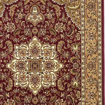 2' X 3' Red And Beige Floral Medallion Area Rug