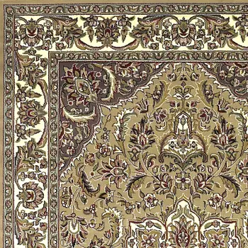 2' X 3' Beige And Ivory Floral Medallion Area Rug