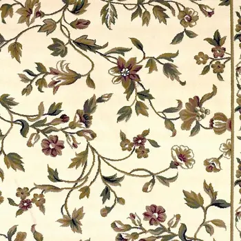 2' X 3' Ivory And Green Floral Vines Area Rug