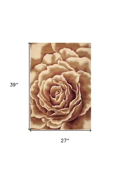 2' X 3' Ivory And Red Floral Area Rug