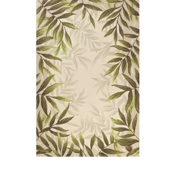 2' X 3' Beige Floral Handmade Indoor Outdoor Area Rug