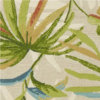 2' X 3' Sand Botanical Leaves Hand Tufted Area Rug