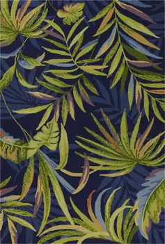 2' X 3' Blue Floral Handmade Indoor Outdoor Area Rug
