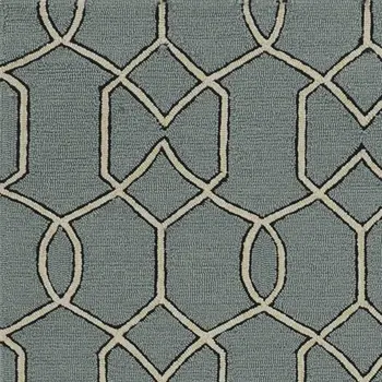 2' X 3' Green and Ivory Hand Hooked Area Rug