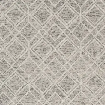 2' X 4' Sand Wool Geometric Hand Tufted Area Rug