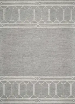 2' X 4' Gray Wool Ogee Hand Tufted Area Rug