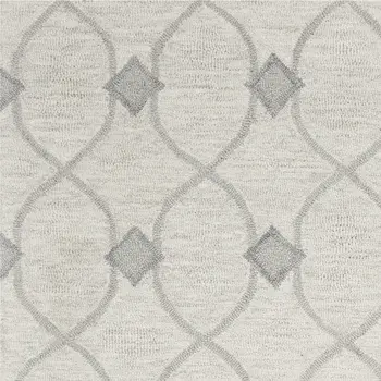 2' X 4' Ivory Wool Quatrefoil Hand Tufted Area Rug