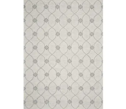 2' X 4' Ivory Wool Quatrefoil Hand Tufted Area Rug