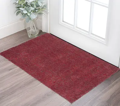 2' X 4' Red Shag Hand Woven Area Rug