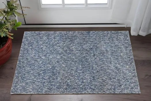 2' X 4' Indigo Hand Woven Area Rug