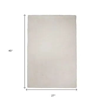 2' X 4' Polyester Ivory Area Rug