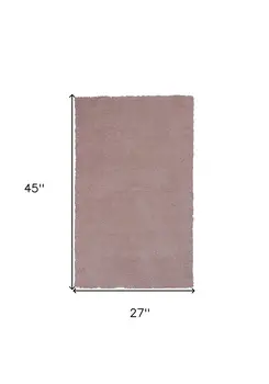 2' X 4' Pink Shag Hand Woven Area Rug