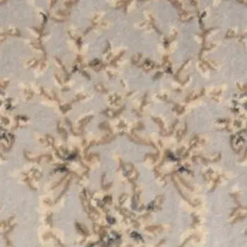 8' Light Gray And Tan Floral Runner Rug