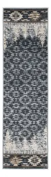 7' Slate Blue Woodland Lodge Runner Rug
