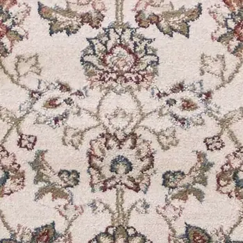 8' Ivory And Red Floral Runner Rug