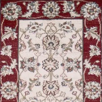 8' Ivory And Red Floral Runner Rug