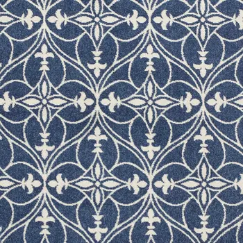 3' X 5' Blue and Ivory Area Rug