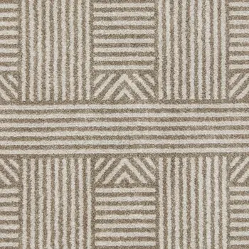 3' X 5' Beige And Ivory Geometric Indoor Outdoor Area Rug