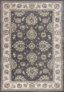 3' X 5' Gray and Ivory Floral Area Rug