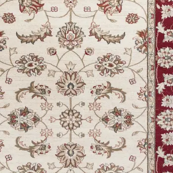 3' X 5' Ivory And Red Floral Area Rug