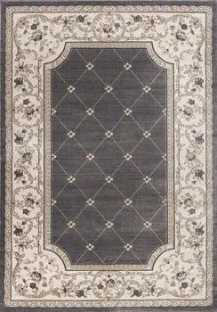 3' X 5' Gray and Ivory Trellis Area Rug