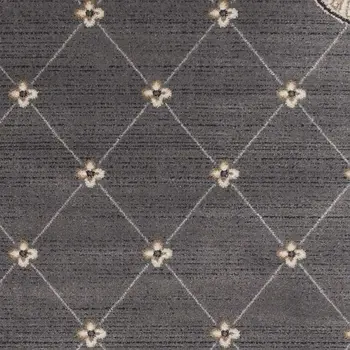 3' X 5' Gray and Ivory Trellis Area Rug