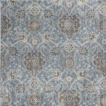 2' X 4' Slate Blue Damask Area Rug