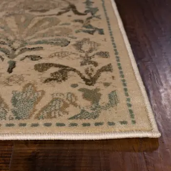 7' Ivory Floral Runner Rug