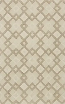 2' X 4' Ivory Diamond Wool Area Rug