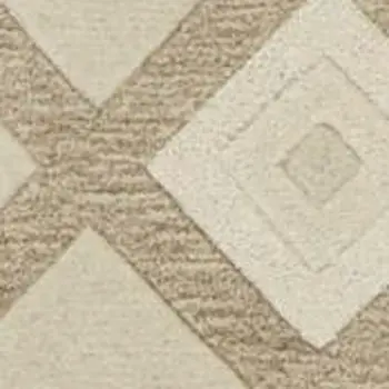 2' X 4' Ivory Diamond Wool Area Rug