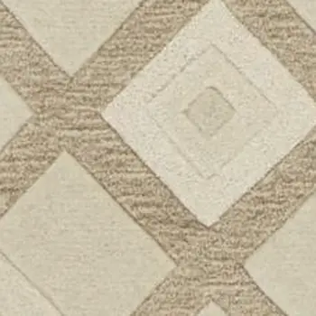 2' X 4' Ivory Diamond Wool Area Rug