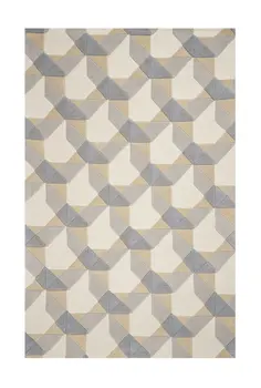 2' X 4' Ivory And Gray Wool Geometric Hand Tufted Area Rug