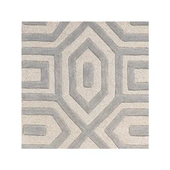 2' X 4' Gray And Ivory Wool Geometric Hand Tufted Area Rug