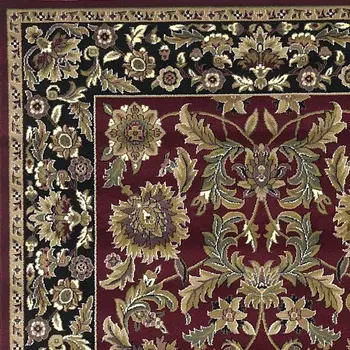 3' X 5' Red And Black Floral Area Rug