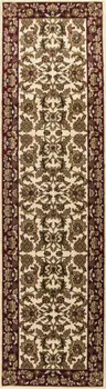 8' Ivory And Red Floral Runner Rug