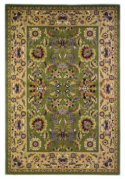 3' X 5' Green And Taupe Floral Area Rug