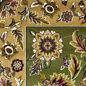 3' X 5' Green And Taupe Floral Area Rug