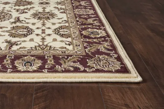3' X 5' Ivory And Red Floral Area Rug