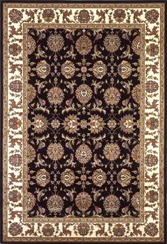 3' X 5' Black And Ivory Floral Area Rug