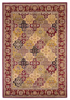 3' X 5' Red Orange And Black Quatrefoil Area Rug
