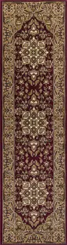 8' Red And Beige Floral Medallion Runner Rug
