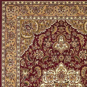 3' X 5' Red And Beige Floral Medallion Area Rug