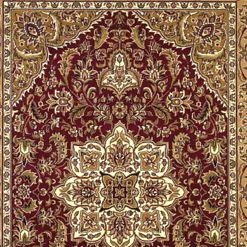 3' X 5' Red And Beige Floral Medallion Area Rug