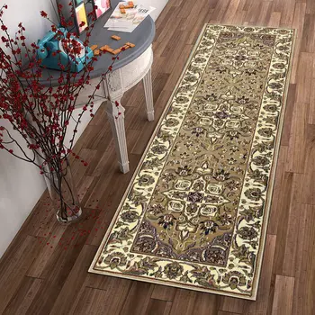 8' Beige And Ivory Floral Runner Rug