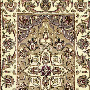 8' Beige And Ivory Floral Runner Rug