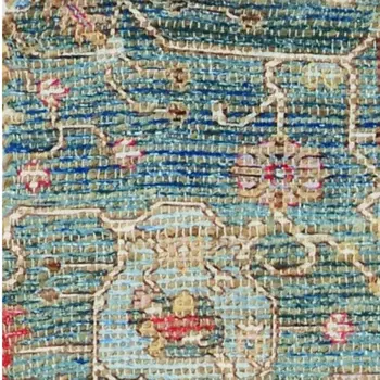 3' X 5' Blue and Beige Medallion Hand Woven Area Rug