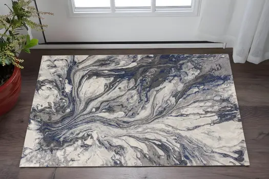 3' X 5' Gray Abstract Area Rug